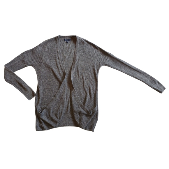 AMERICAN EAGLE Knit Gray Open Front Cardigan Size Small - Picture 2 of 5